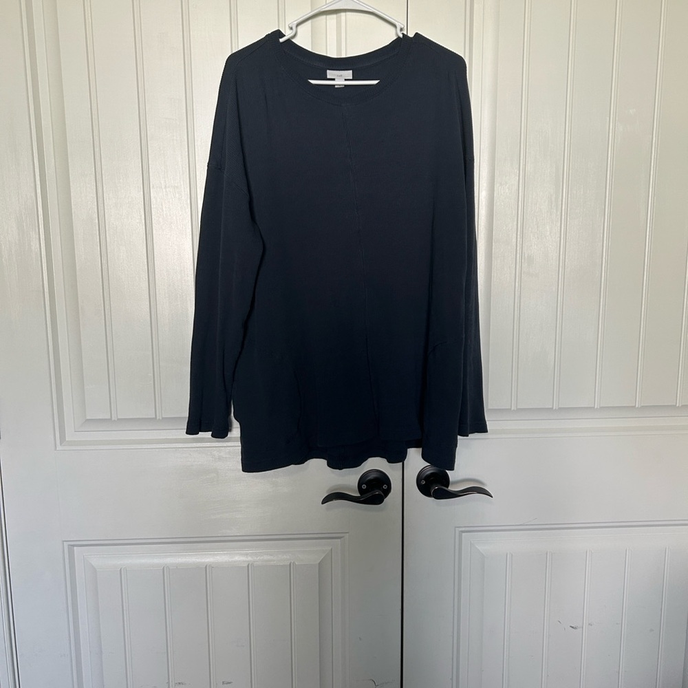 J. Jill Waffle Knit Top in Slate Blue